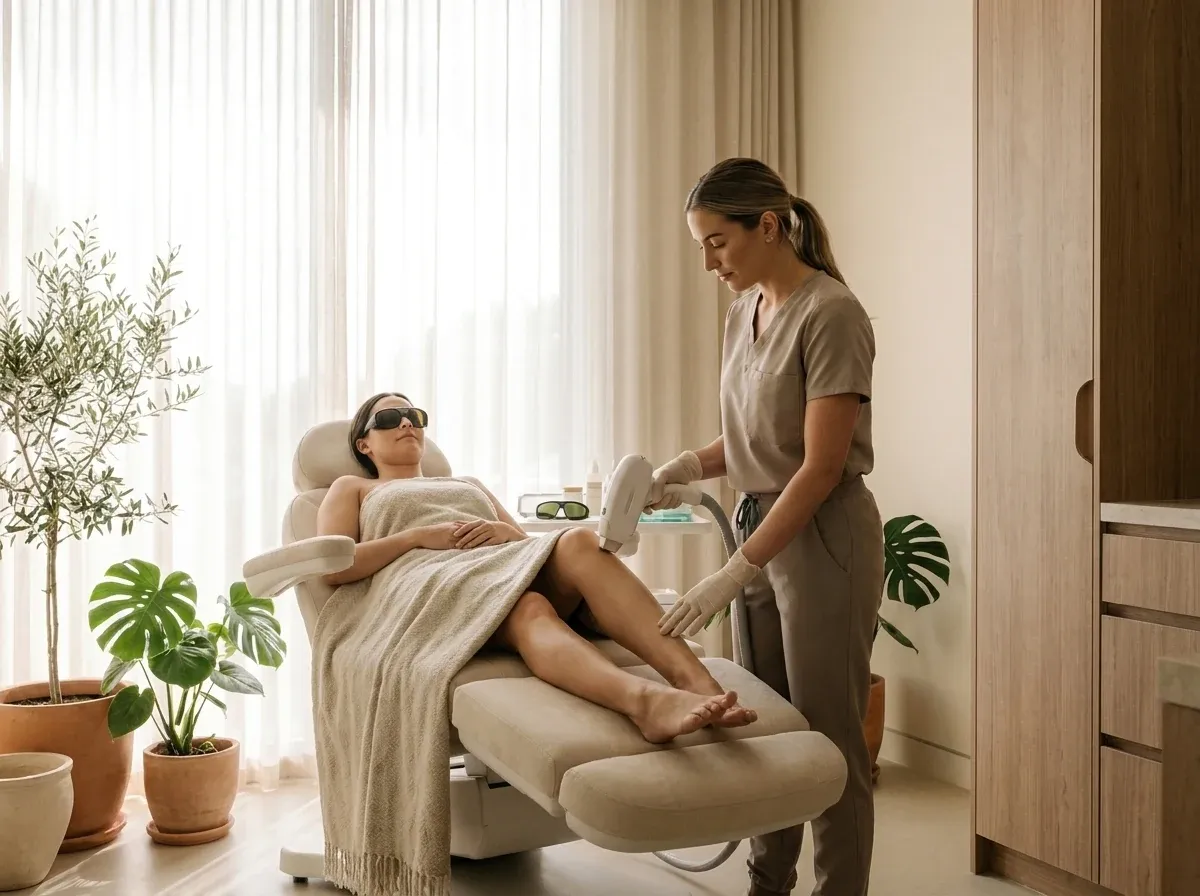 Laser hair removal session at Symphony Clinic Dubai with Candela GentleMax Pro