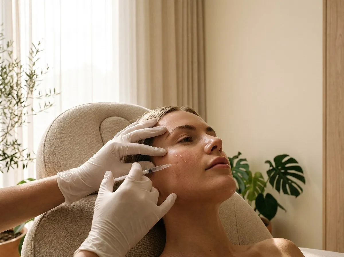 Practitioner preparing a skin booster micro-injection syringe at Symphony Clinic Dubai