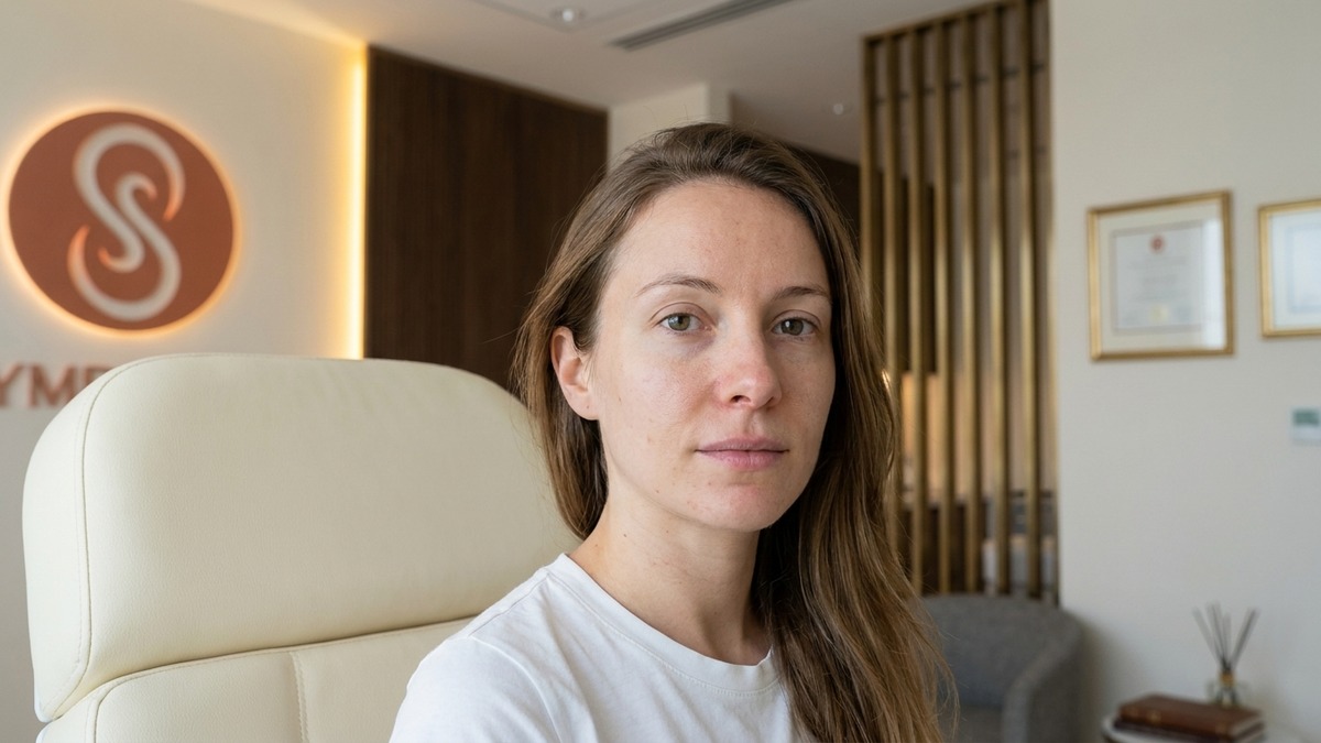 Thin lips with an undefined border before lip filler at Symphony Clinic Dubai