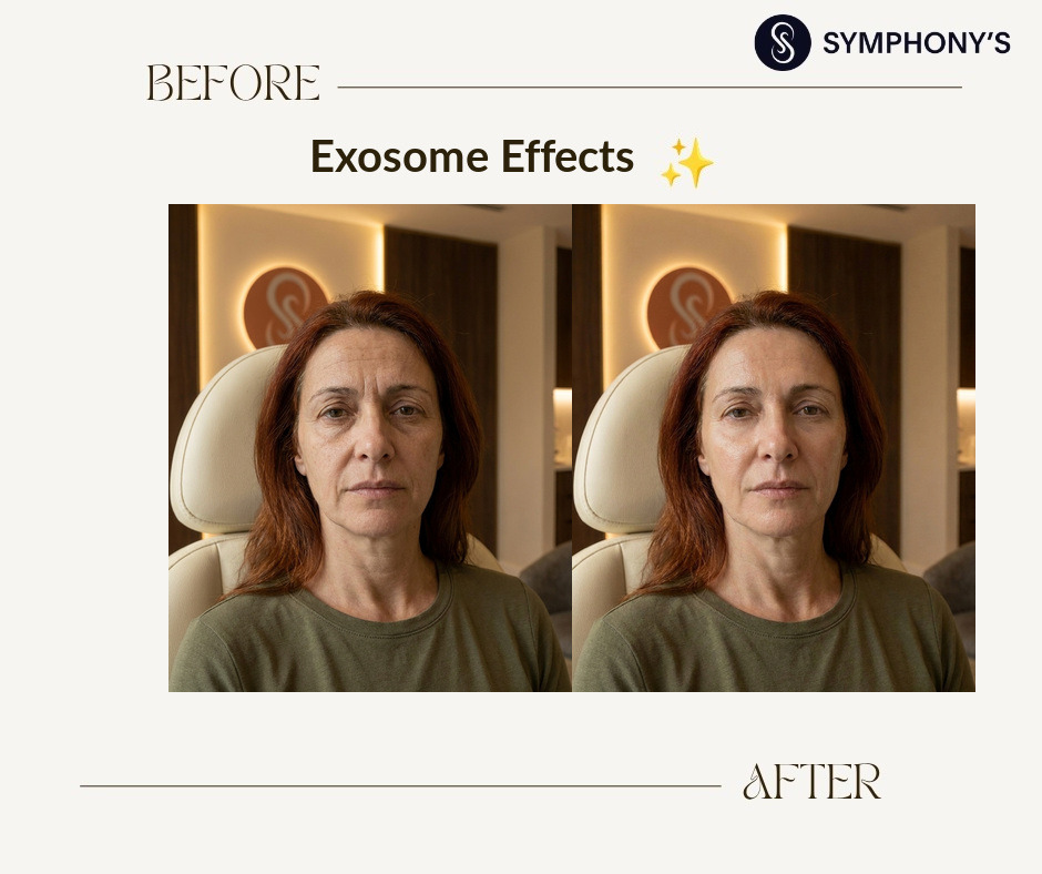 Exosome before and after: skin rejuvenated