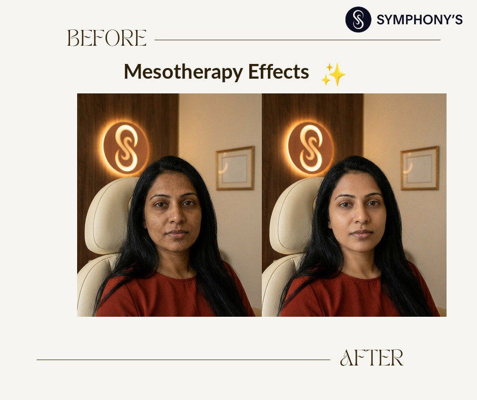 Mesotherapy before and after: tone evened