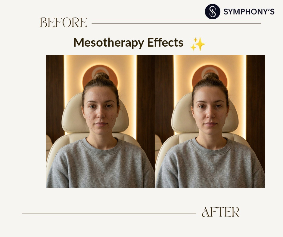 Mesotherapy before and after: acne cleared