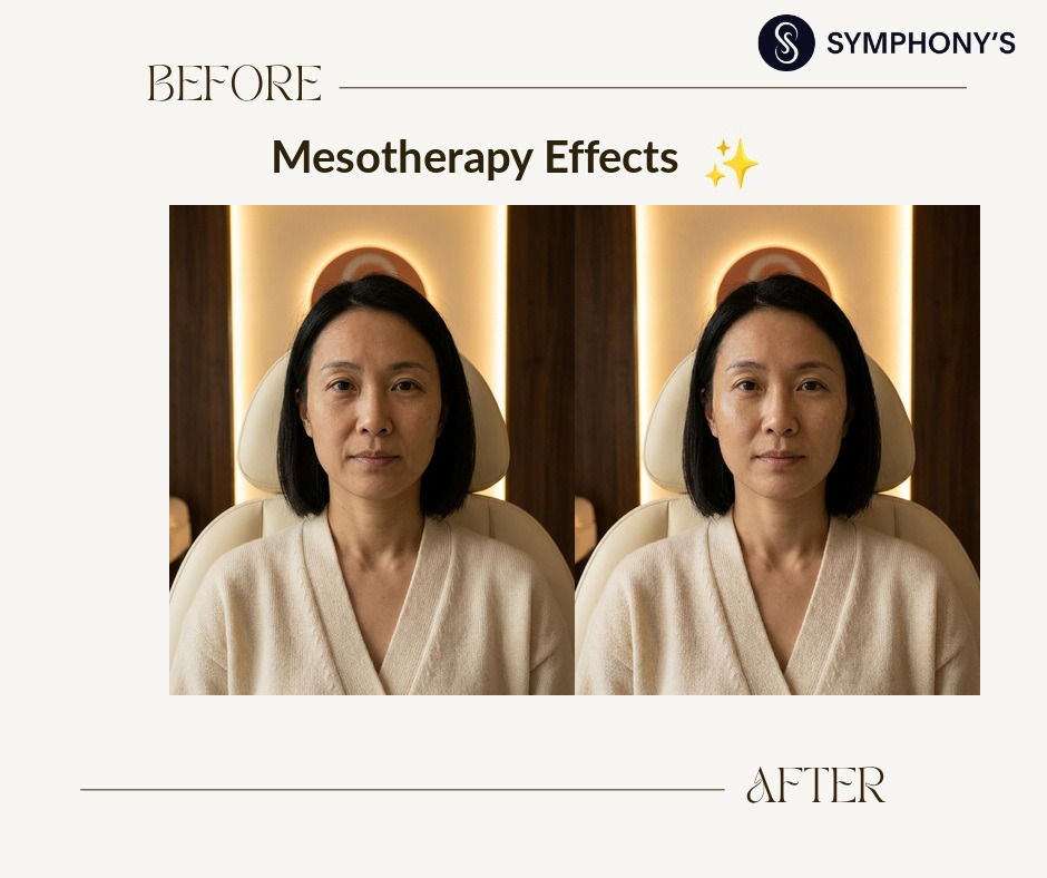 Mesotherapy before and after: fine lines softened