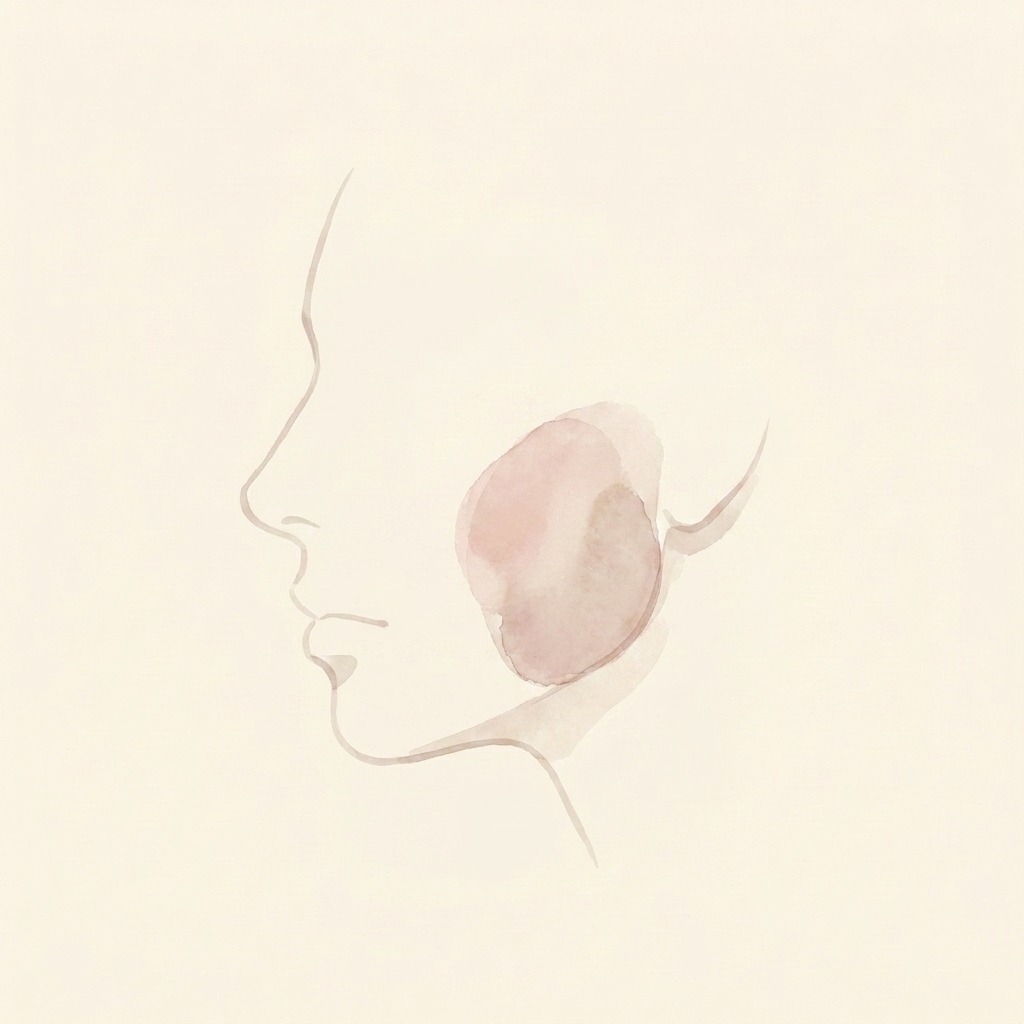Square jaw and clenching illustration