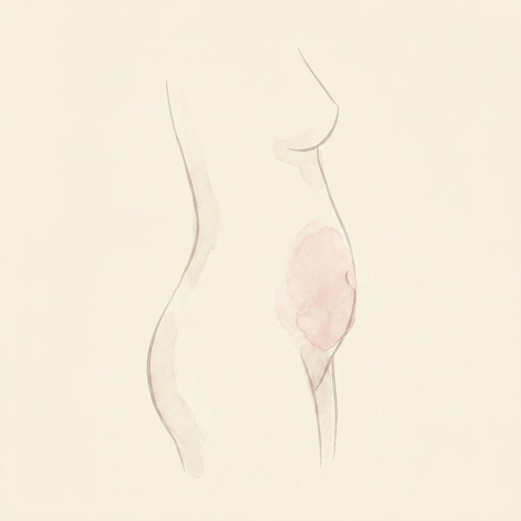 Stubborn lower belly fat illustration