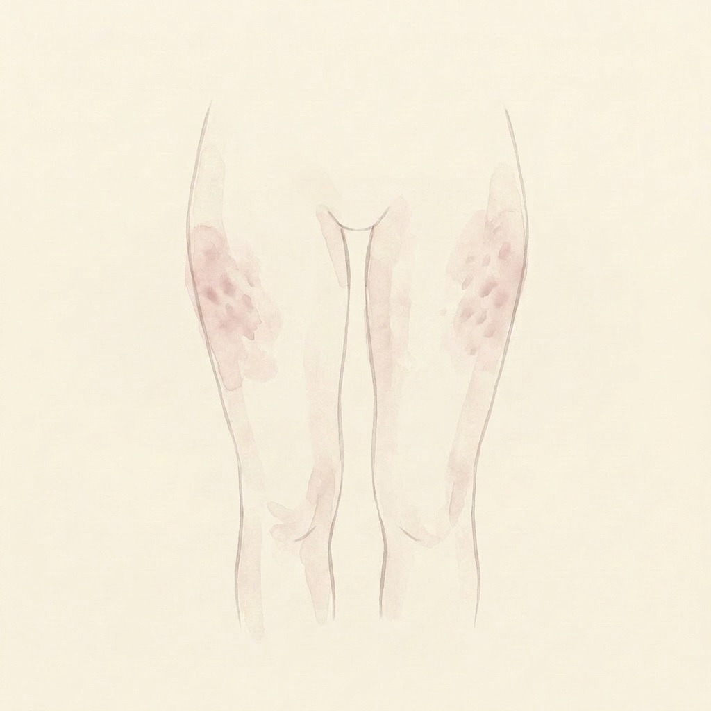 Fuller thighs and cellulite illustration