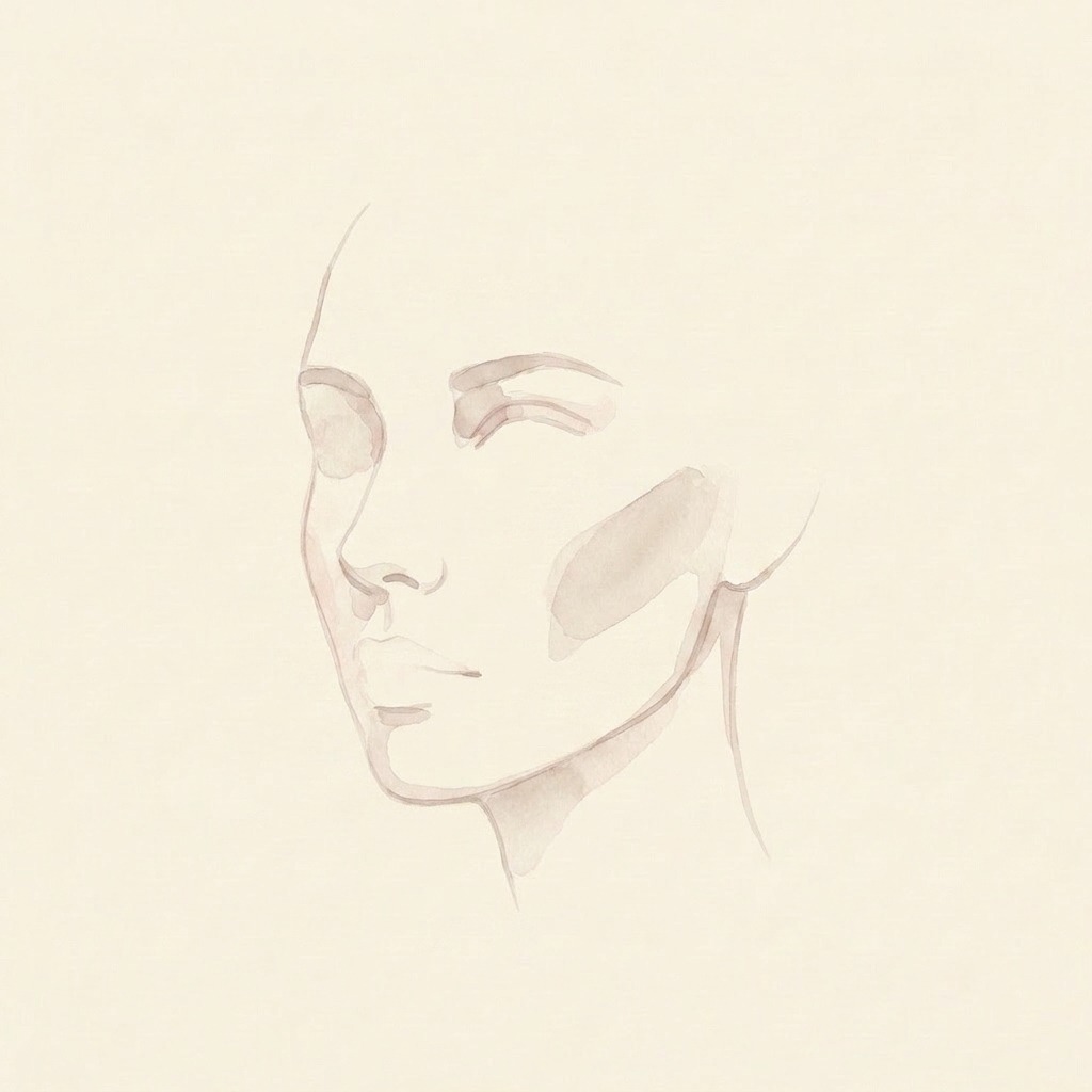 Flat cheeks illustration