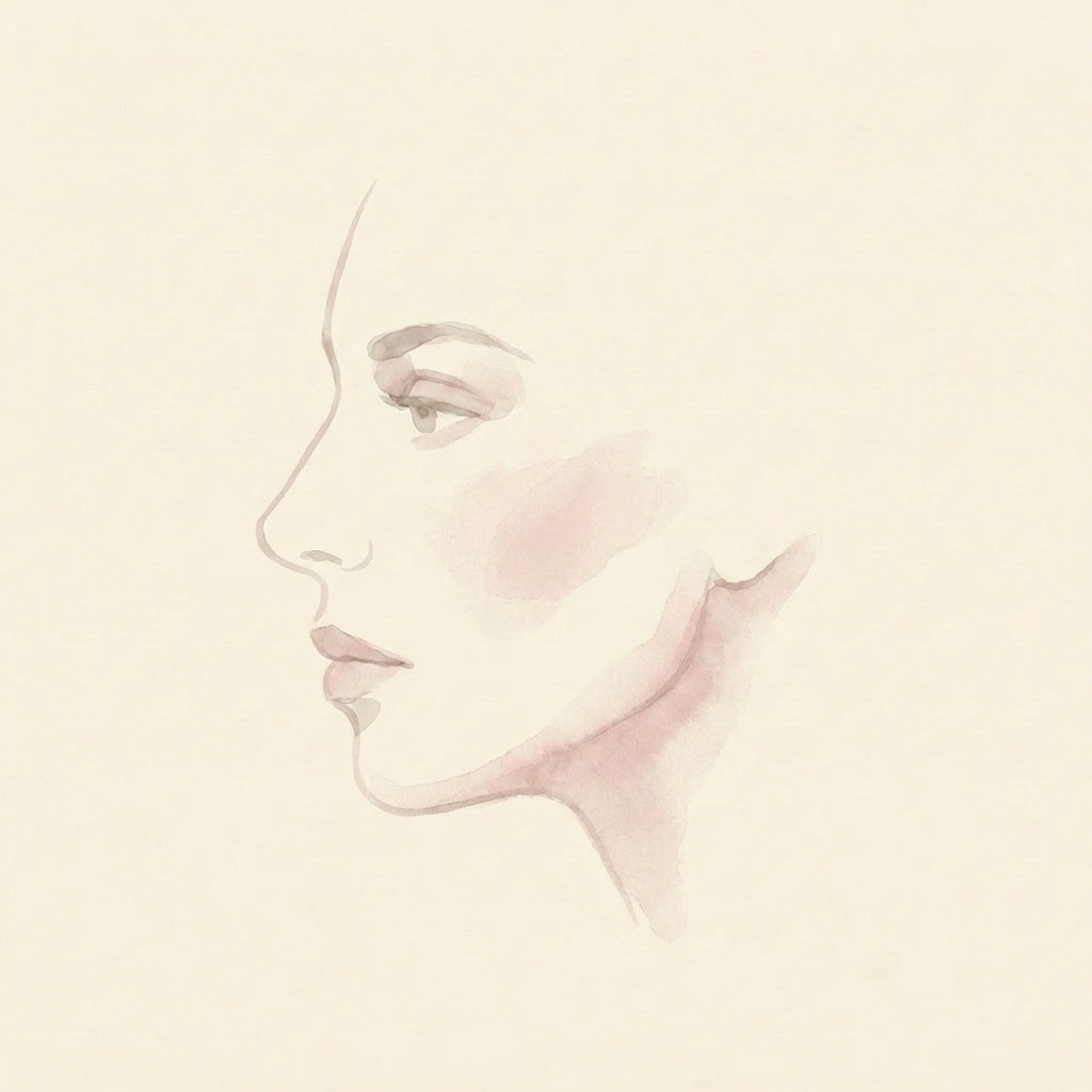 Soft jawline illustration