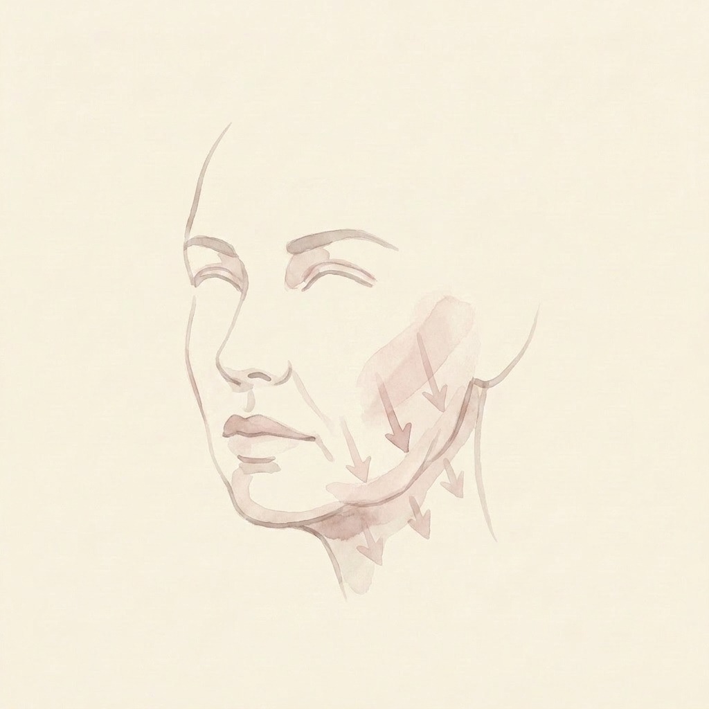 Heavy lower face illustration