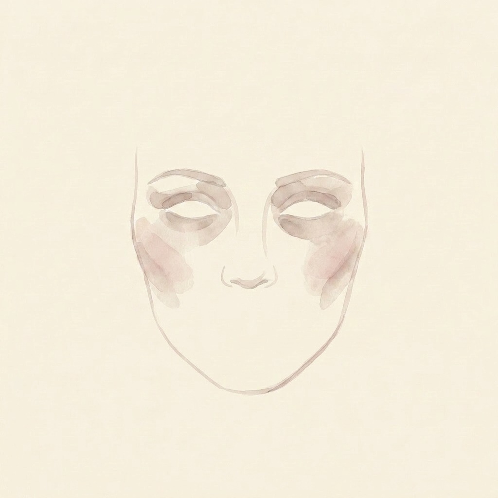 Tired hollow face illustration