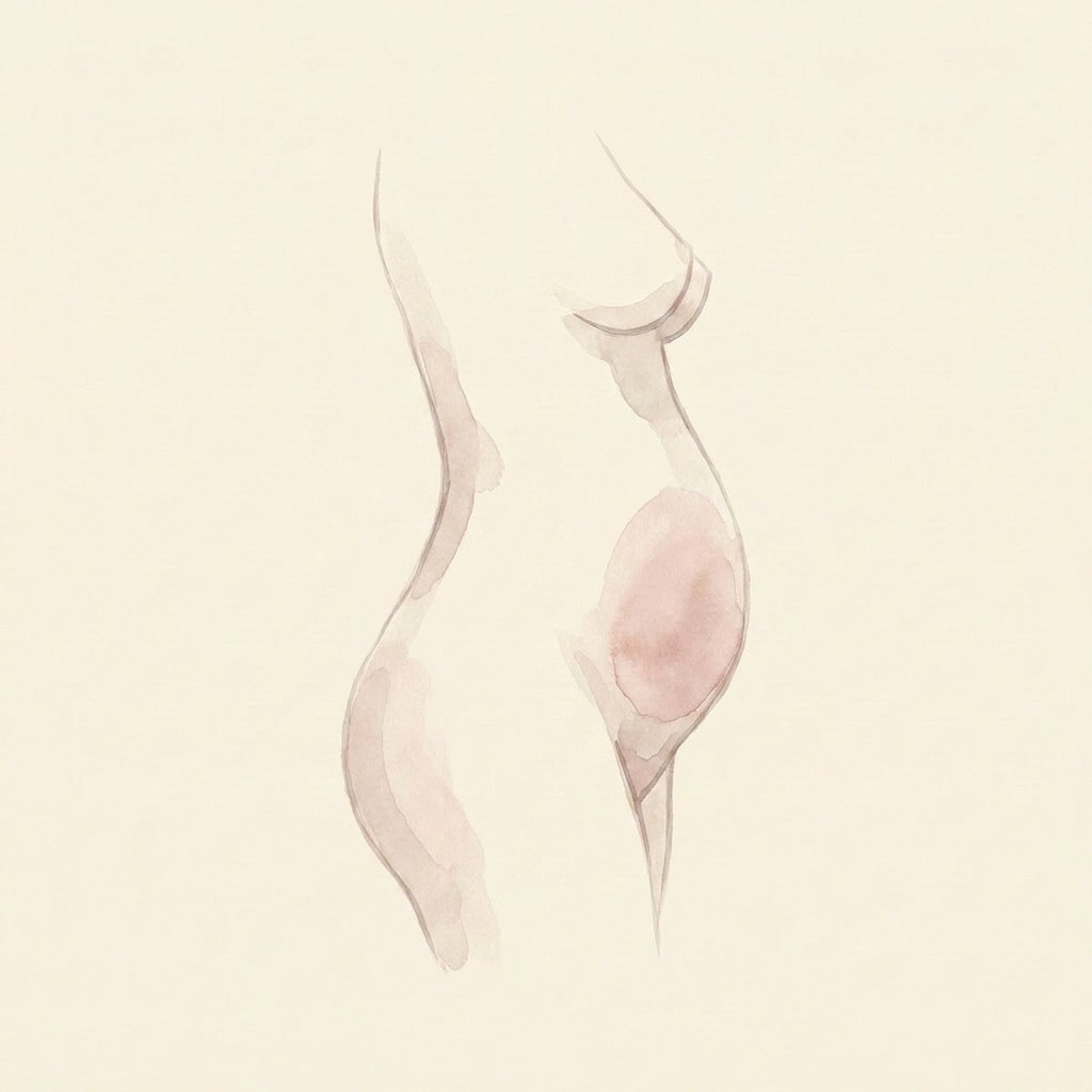 Lower belly fat illustration