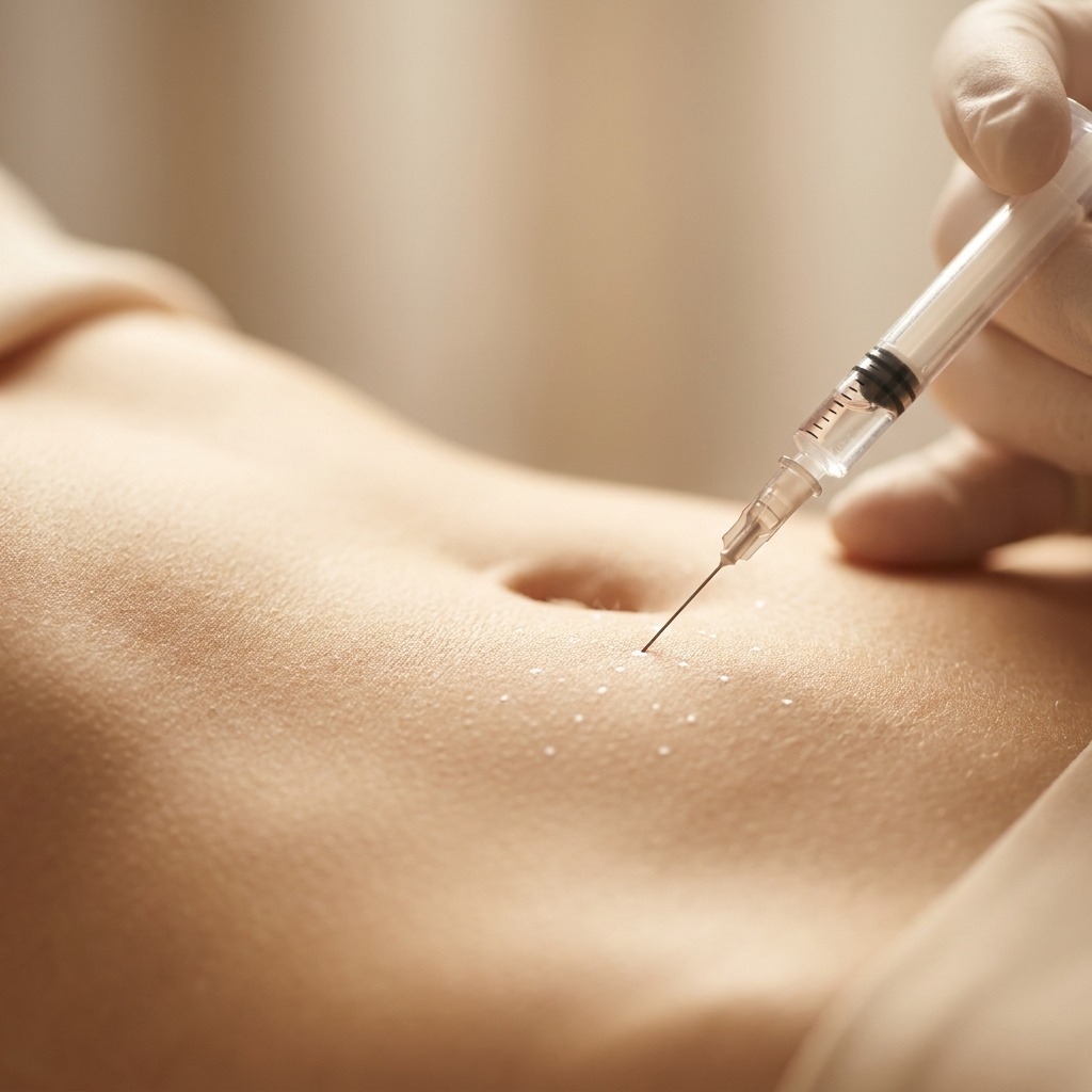 Injection step of fat dissolving at Symphony Clinic Dubai