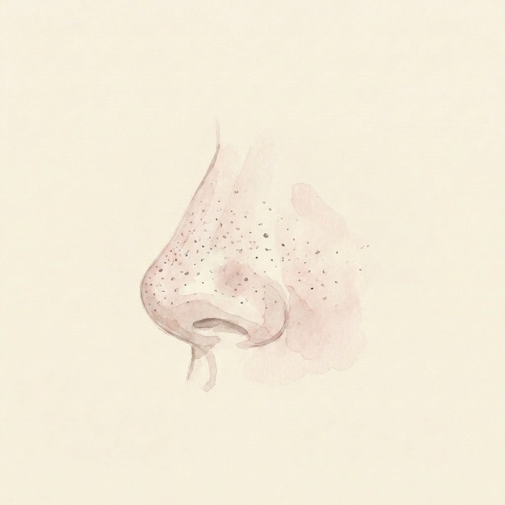 Congested pores and blackheads illustration