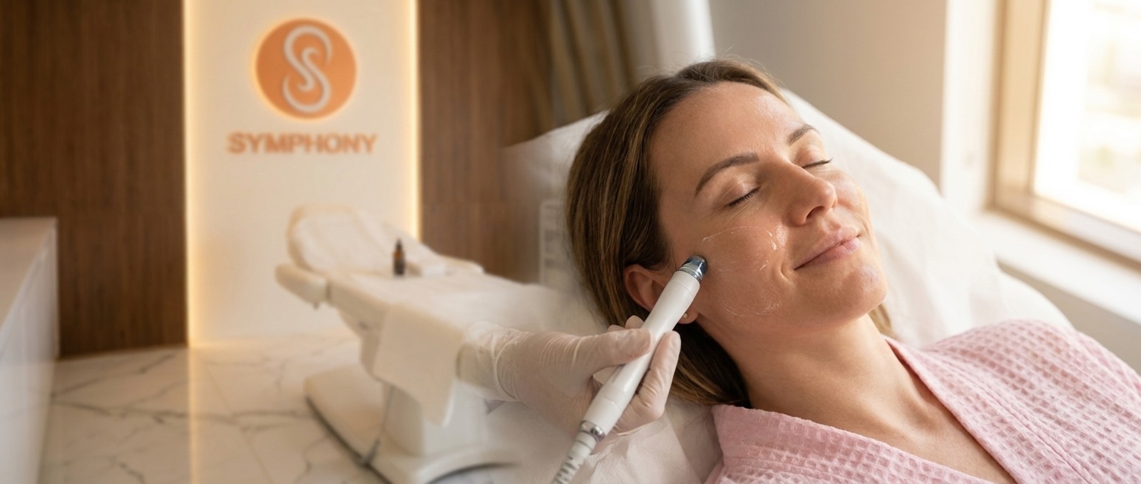 Treatment room at Symphony Clinic Business Bay, prepared with a sterile tray