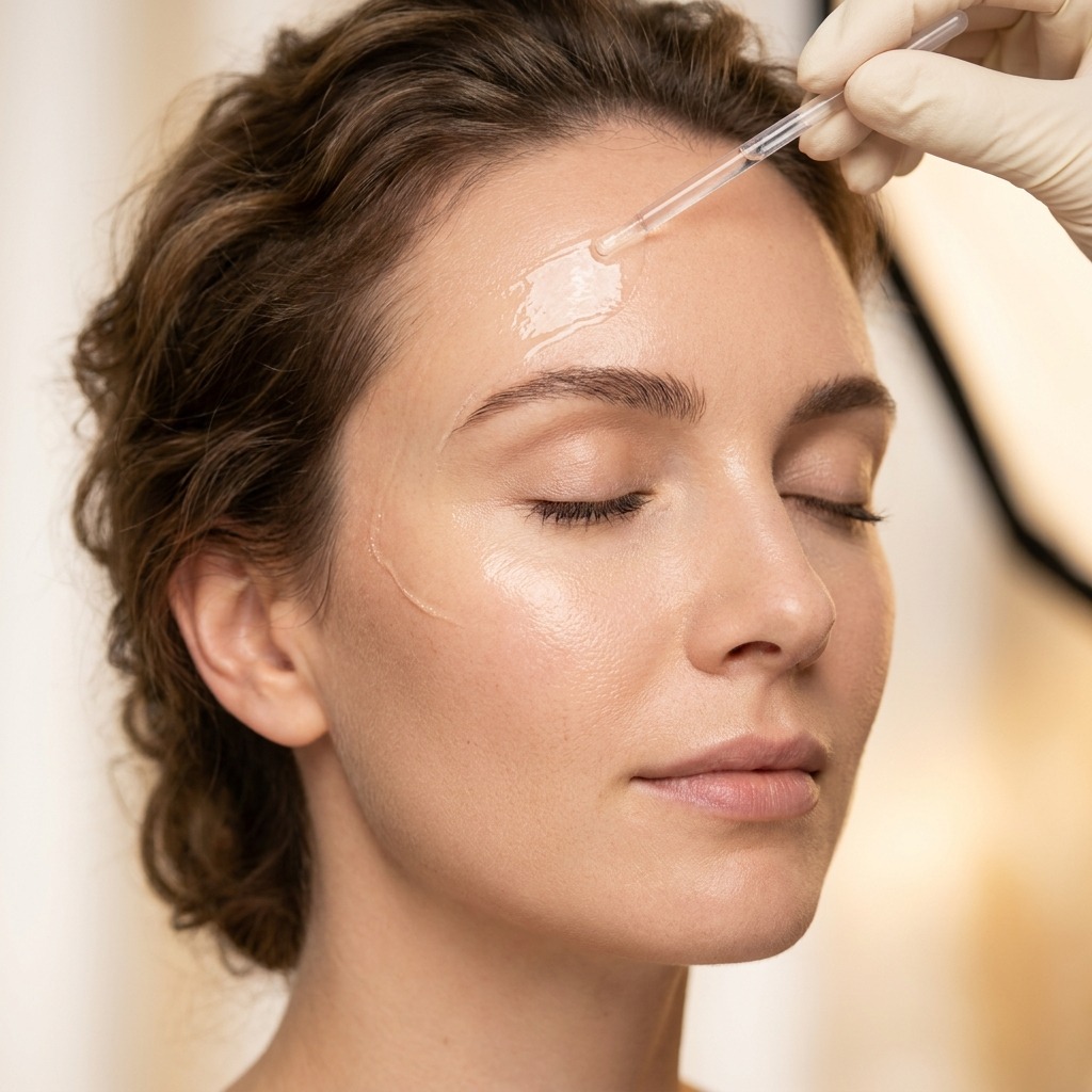 Cleanse and peel step of a HydraFacial at Symphony Clinic Dubai