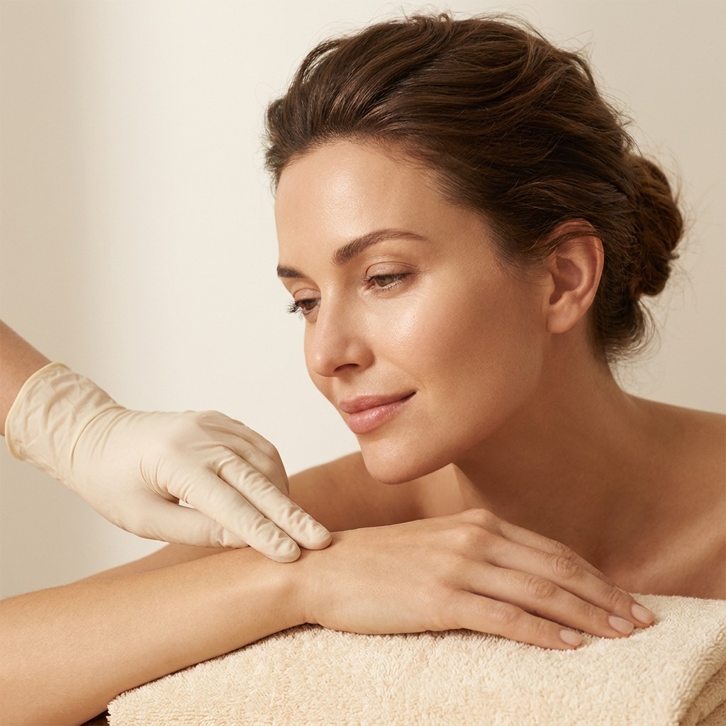 Check-in step of an IV drip at Symphony Clinic Dubai