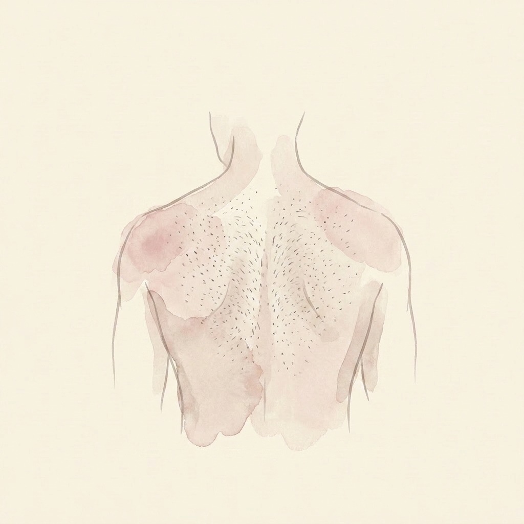 Back and chest hair illustration