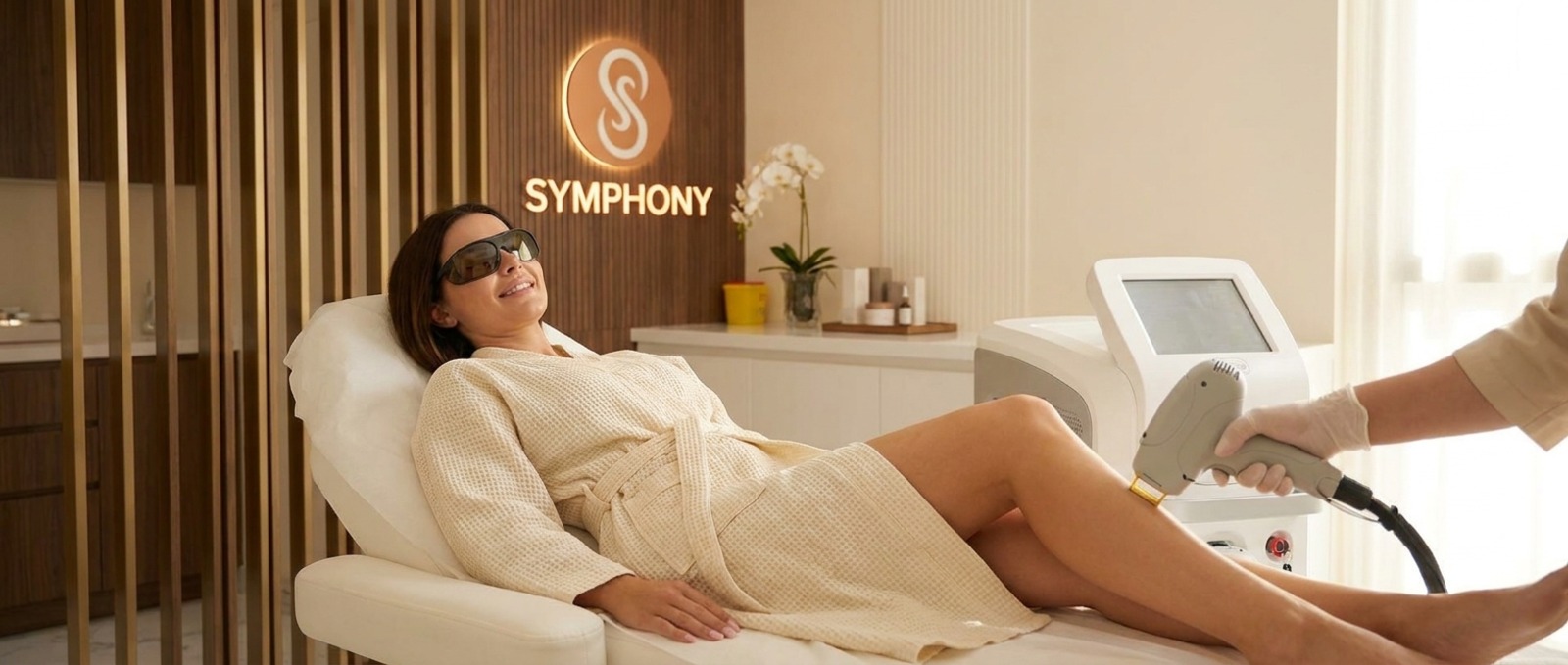 Treatment room at Symphony Clinic Business Bay, prepared with a sterile tray