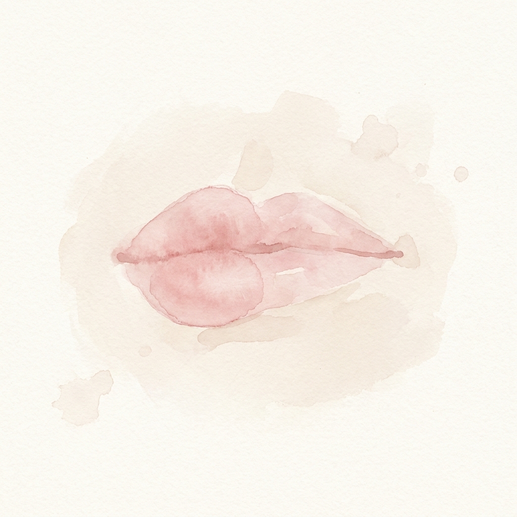 Asymmetric lips illustration