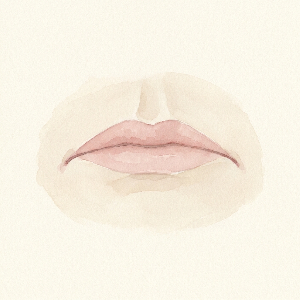 Downturned lip corners illustration