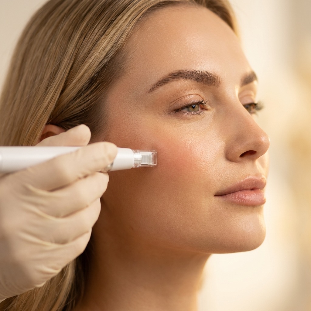 Needling step of microneedling at Symphony Clinic Dubai