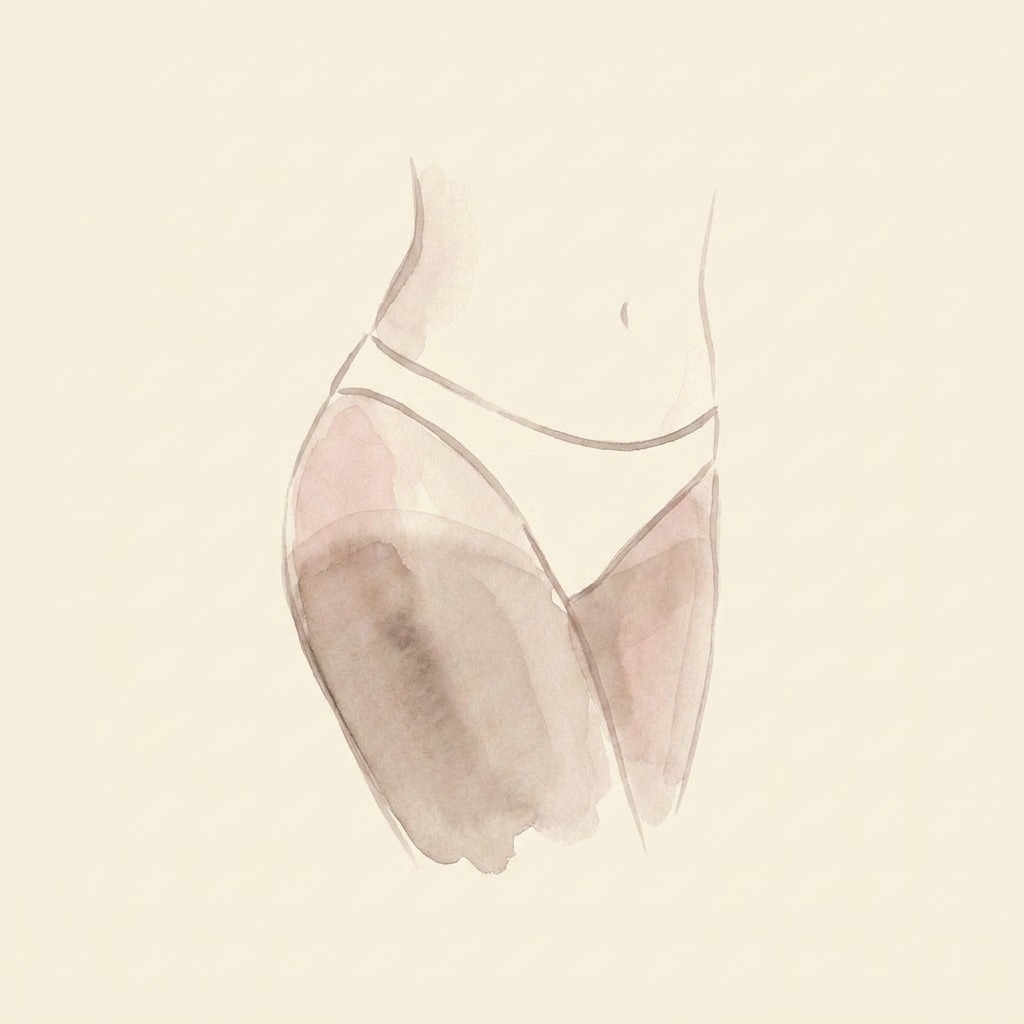 Bikini line darkness illustration