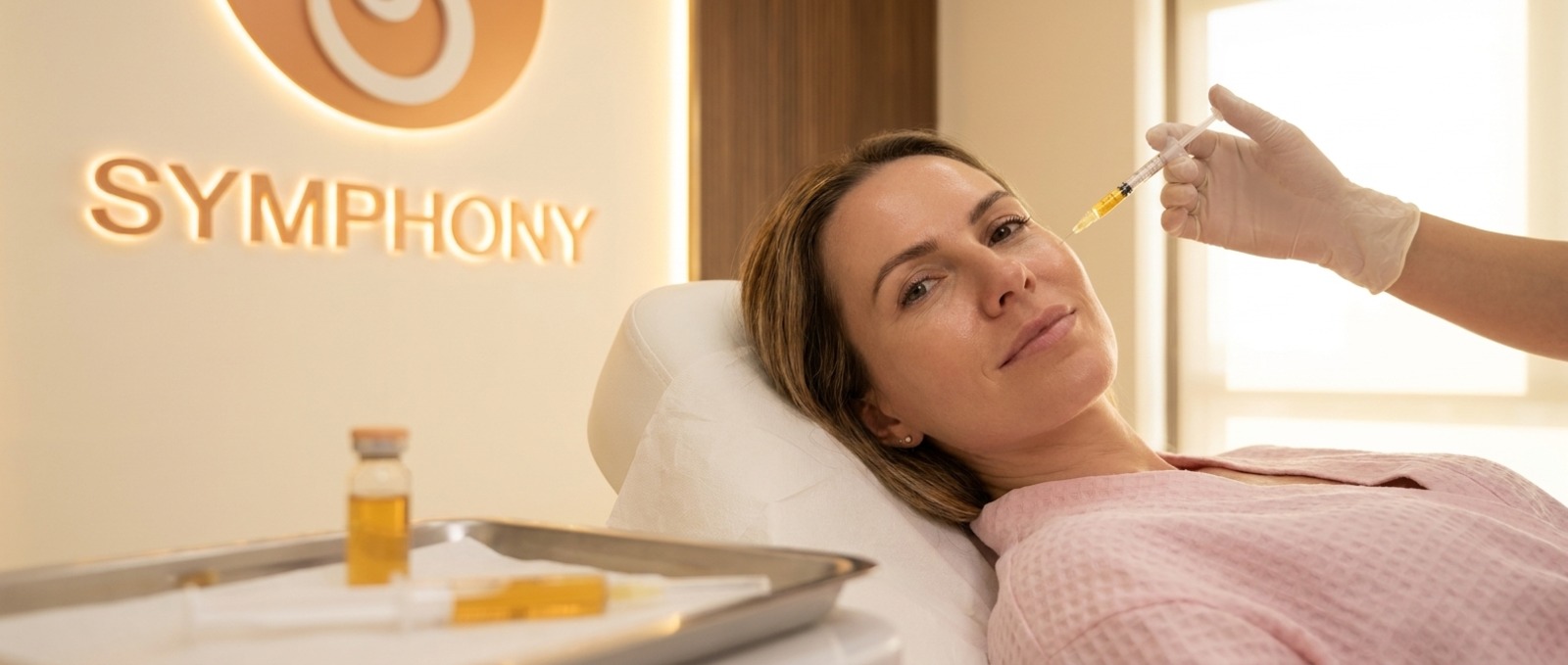 Botox treatment room at Symphony Clinic Business Bay, prepared with a sterile tray
