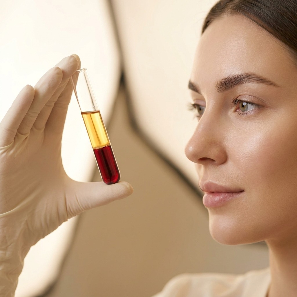 Separated plasma step of PRP at Symphony Clinic Dubai