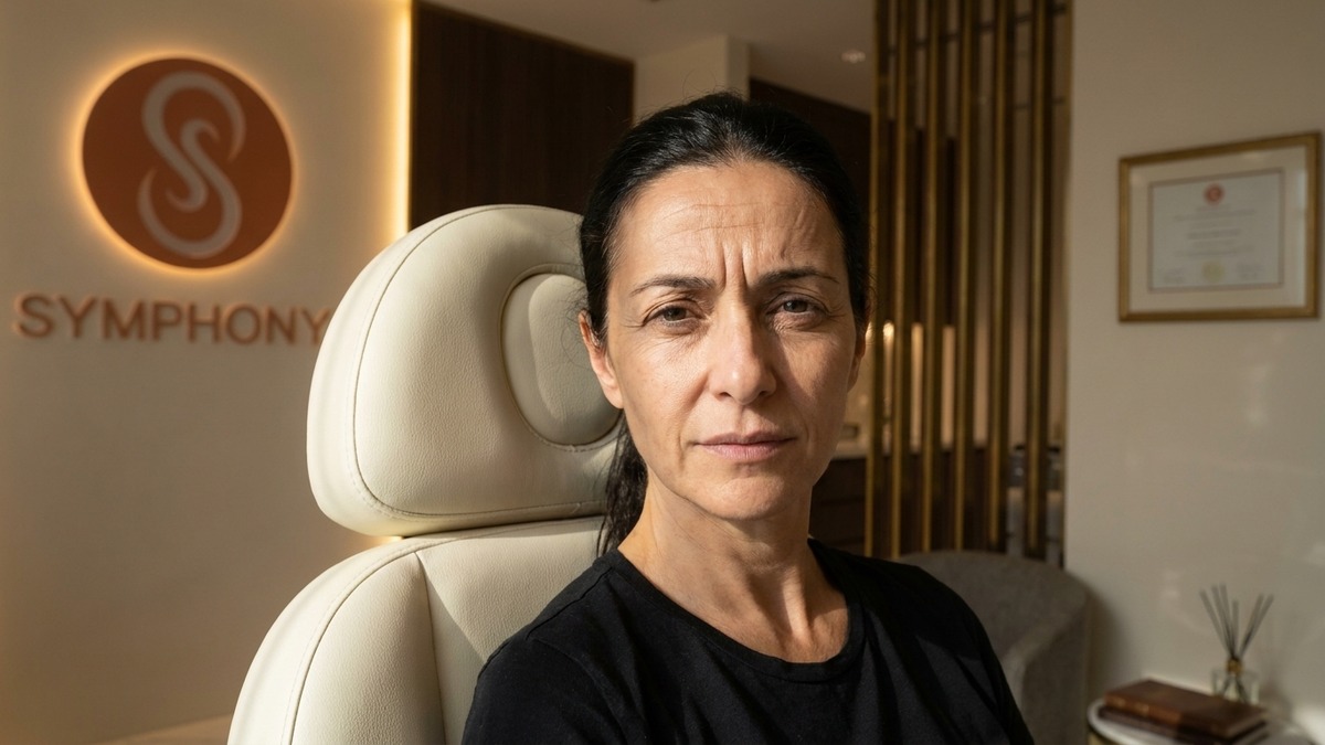 Deep forehead furrows and frown lines before Botox at Symphony Clinic Dubai