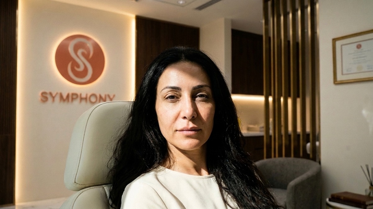 Completely smooth forehead two weeks after Botox at Symphony Clinic Dubai