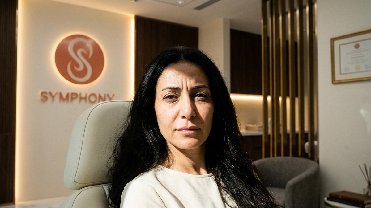 Deep forehead furrows and frown lines before Botox at Symphony Clinic Dubai